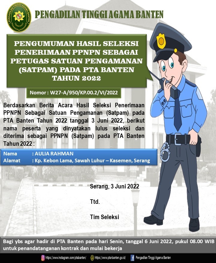 Pengumuman akhir ppnpn