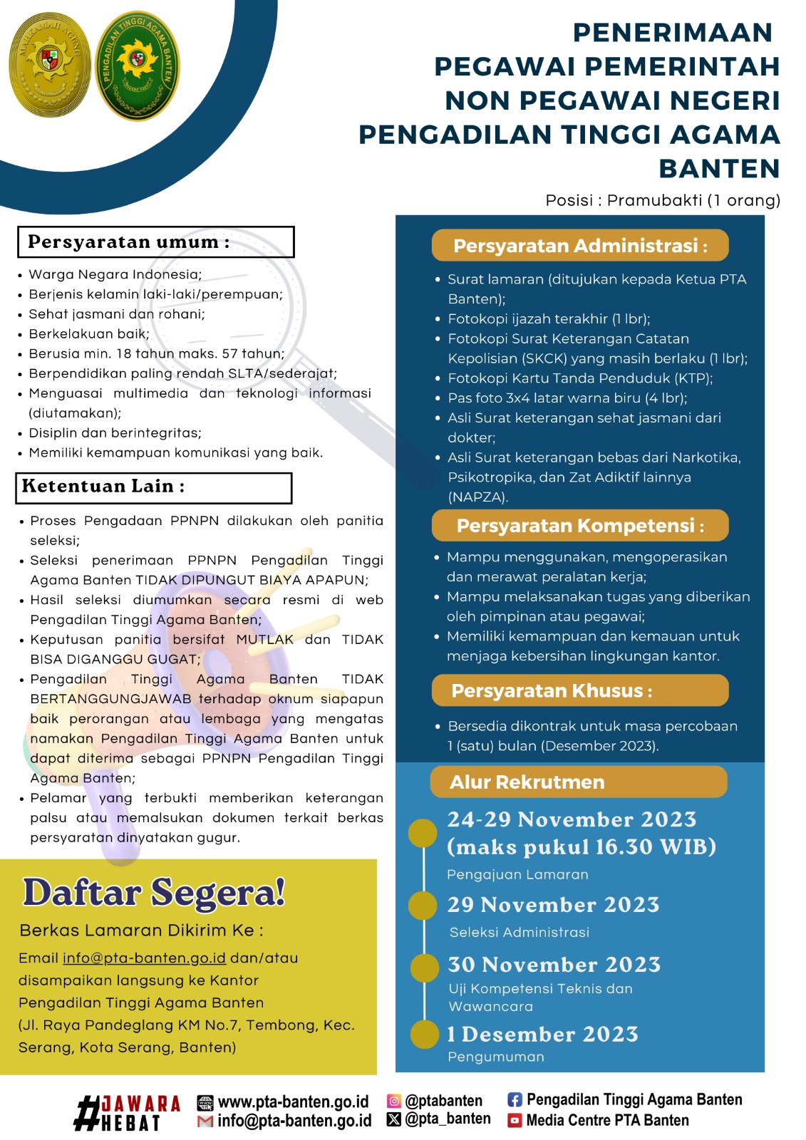 Pengumuman Loker PPNPN nov